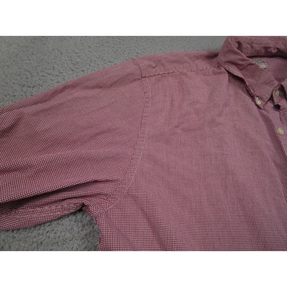 J Crew‎ Shirt Mens XL Red Checked Casual Preppy Button Down Long Sleeve